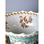 Ваза из голубого фарфора с рисунком птиц и цветов и декоративными элементами Blue Garden варинант исполнения - 8 | Loft Concept в Самаре