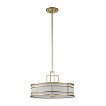 Подвесной светильник цвета латунь с белым матовым плафоном с геометрическим рисунком Feiss варинант исполнения - 2 | Loft Concept в Самаре