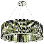 Круглая люстра с хрустальными подвесками хром Crystal Art Chrome Green Chandelier 16 варинант исполнения - 2 | Loft Concept в Самаре