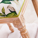 Банкетка из натурального бука золотистая с изображением птиц и цветов Blooming Bird варинант исполнения - 4 | Loft Concept в Самаре