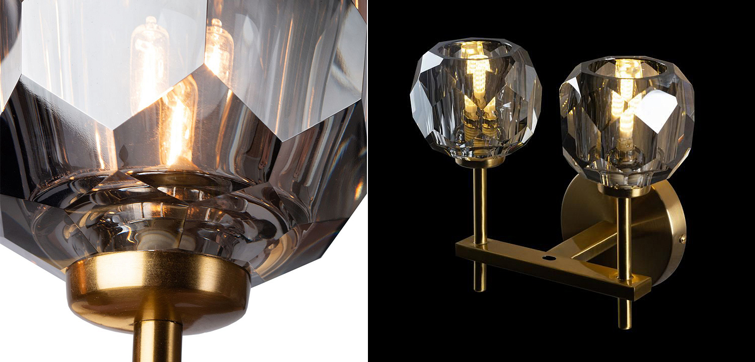 Бра RH Boule de Cristal Double Sconce smoky Бра RH Boule de Cristal Double Sconce smoky - Loft-Concept в Самаре