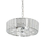 Люстра круглая на цепи цвета хром с прозрачными рельефными хрустальными пластинами Textured Glass Chandelier варинант исполнения - 1 | Loft Concept в Самаре