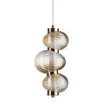 Подвесной светильник с 3-мя рифлеными стеклянными шарами Marcelh Light варинант исполнения - 1 | Loft Concept в Самаре