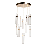 Люстра каскадная с прозрачными цилиндрическими плафонами Jenae Glass Tube Lighting варинант исполнения - 2 | Loft Concept в Самаре