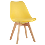 Стул с основой из пластика и мягким сиденьем Arvika Yellow варинант исполнения - 1 | Loft Concept в Самаре