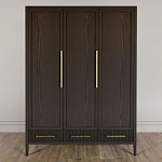 Большой Шкаф Primo Темный орех с 3 дверьми и 3 выдвижными ящиками варинант исполнения - 1 | Loft Concept в Самаре