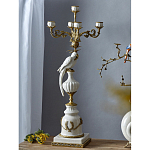 Подсвечник белый Попугай из фарфора с бронзовыми элементами Eden Garden варинант исполнения - 4 | Loft Concept в Самаре