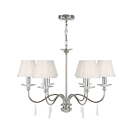 Люстра цвета никель с прозрачными стеклянными подвесками в форме капель Elstead Lighting варинант исполнения - 2 | Loft Concept в Самаре