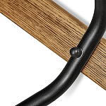 Барный стул со спинкой и металлической подставкой на 4-х деревянных ножках Бежевый Велюр Vendramin Chair варинант исполнения - 6 | Loft Concept в Самаре