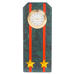 Часы погон ВС подарочные настольные из натурального камня Змеевик Military Clock варинант исполнения - 13 | Loft Concept в Самаре