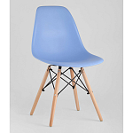 Пластиковый стул на ножках из массива бука Eames Blue варинант исполнения - 1 | Loft Concept в Самаре