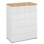 Комод с белым глянцевым фасадом с 5-ю ящиками Grace of Furniture  варинант исполнения - 1 | Loft Concept в Самаре