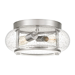 Потолочный светильник цвета никель с плафоном из прозрачного фактурного стекла Quoizel варинант исполнения - 1 | Loft Concept в Самаре