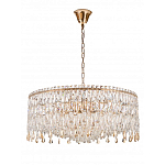 Люстра круглая с хрустальными подвесками на золотистом каркасе Roul Crystal Light варинант исполнения - 9 | Loft Concept в Самаре