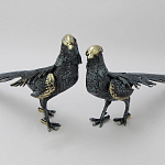 Статуэтка бронзовая пара Фазаны синие Bronze Birds варинант исполнения - 4 | Loft Concept в Самаре
