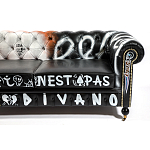 Диван Честерфильд граффити graffiti Orange Sofa натуральная кожа варинант исполнения - 9 | Loft Concept в Самаре