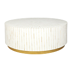 Стол журнальный Белый RADIAL BONE INLAY COFFEE TABLE NATURAL варинант исполнения - 1 | Loft Concept в Самаре