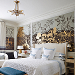 Обои ручная роспись в стиле Арт-деко Rateau Colourway SC-243 on Deep Rich Gold gilded paper варинант исполнения - 1 | Loft Concept в Самаре