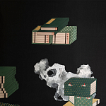 Обои ручная роспись The Art of Learning and Steps for the Flowers by Teo Yang Original colourway on Pitch dyed silk варинант исполнения - 3 | Loft Concept в Самаре