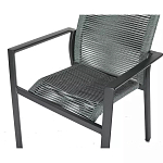 Стул темно-серый с высокой плетеной спинкой и сиденьем Braided Strength варинант исполнения - 7 | Loft Concept в Самаре