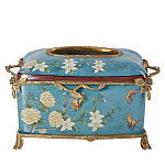 Салфетница прямоугольная голубого цвета с цветами и бабочками Blue Garden варинант исполнения - 1 | Loft Concept в Самаре