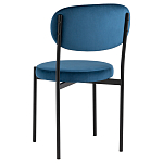 Стул с круглым сиденьем на металлическом основании ALFIE CHAIR Blue варинант исполнения - 4 | Loft Concept в Самаре