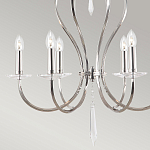 Люстра цвета никель с 6-ю лампами и стеклянными подвесками Elstead Lighting варинант исполнения - 5 | Loft Concept в Самаре