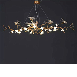 Люстра в виде золотой ветки с цветами и птичками Marvelous Garden варинант исполнения - 7 | Loft Concept в Самаре