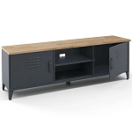 ТВ-тумба из металла и столешницей из массива дуба Metal Wood TV-Stand варинант исполнения - 3 | Loft Concept в Самаре