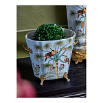 Кашпо из голубого фарфора с бронзовыми элементами Blue Garden варинант исполнения - 4 | Loft Concept в Самаре