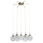 Люстра с 7-ю плафонами из прозрачного стекла в форме шара Orb Cascade  варинант исполнения - 4 | Loft Concept в Самаре