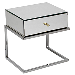 Тумбочка зеркальная с ящиком Mirror Chrome Cabinet варинант исполнения - 1 | Loft Concept в Самаре