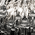 Люстра подвесная с прозрачными стеклянными подвесками в форме капель Диаметр 60 см Droplet Chandelier варинант исполнения - 17 | Loft Concept в Самаре