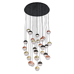 Люстра каскадная с черным круглым основанием 27 подвесов Celestial Waltz варинант исполнения - 1 | Loft Concept в Самаре