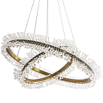 Люстра два кольца с хрустальным декором Rowan Crystal Ring Horizontal Brass Chandelier варинант исполнения - 1 | Loft Concept в Самаре