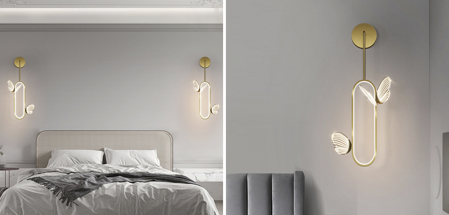 Настенный светильник с декоративными светящимися бабочками  Butterfly Double  F - Loft-Concept в Самаре