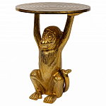 Столик с подстольем в виде обезьянки Bombay Gold варинант исполнения - 1 | Loft Concept в Самаре