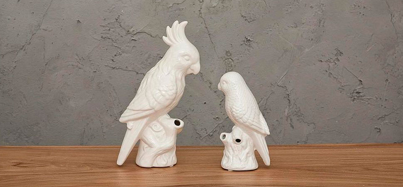 Фигурка керамика белый попугай Small Parrot Фигурка керамика белый попугай Small Parrot - Loft-Concept в Самаре