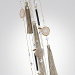 Люстра подвесная с 8-ю шарообразными плафонами из белого стекла с подвесками из камня и кисточками Agatelle варинант исполнения - 7 | Loft Concept в Самаре