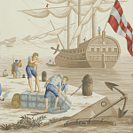 Обои ручная роспись Views of Italy Azure on Sepia варинант исполнения - 1 | Loft Concept в Самаре