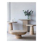 Столик кофейный кремового цвета с овальной столешницей и круглым основанием Cream Dalmen Table варинант исполнения - 8 | Loft Concept в Самаре