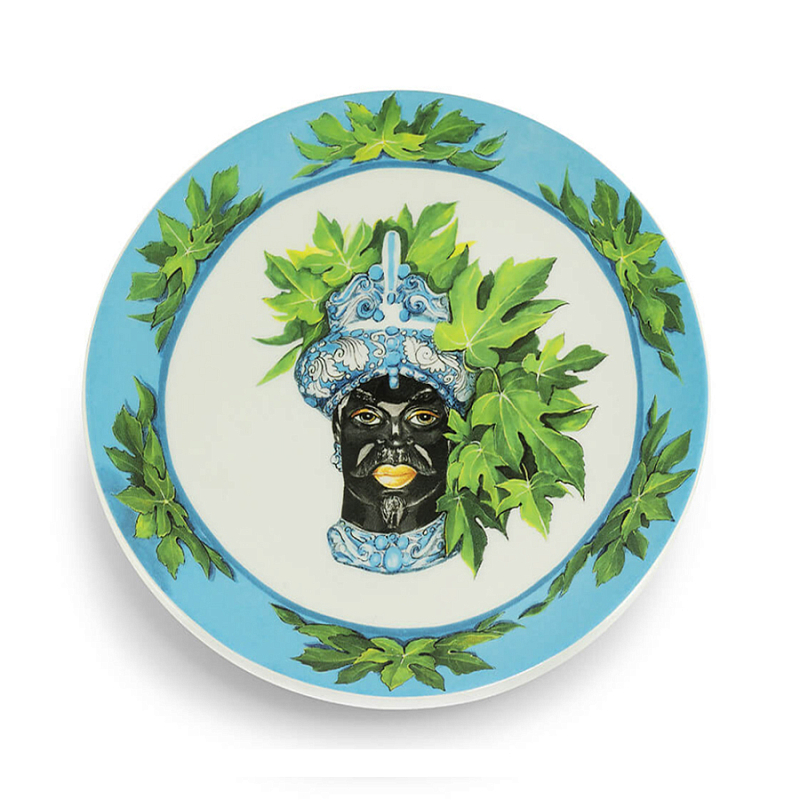 Тарелка Abhika PLATE MORO HEAD SMALL D15,5 Голубой Зеленый Тарелка Abhika PLATE MORO HEAD SMALL D15,5 Голубой Зеленый в Самаре | Loft Concept