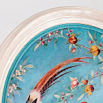 Стул из массива бука бирюзовый с изображением птиц и цветов Turquoise Beige Chinoiserie Peach Garden Chair варинант исполнения - 3 | Loft Concept в Самаре