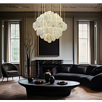 Люстра с овальными подвесками из натурального камня Spatial Composition варинант исполнения - 7 | Loft Concept в Самаре