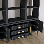 Модульный стеллаж Primo из трех составных элементов Черный дуб варинант исполнения - 5 | Loft Concept в Самаре