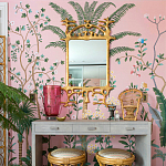 Обои ручная роспись Amazonia Florence Pink dyed silk варинант исполнения - 4 | Loft Concept в Самаре