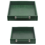 Комплект из двух прямоугольных подносов зеленого цвета Serpent варинант исполнения - 3 | Loft Concept в Самаре