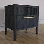 Прикроватная Тумбочка Primo с двумя ящиками Черный дуб варинант исполнения - 5 | Loft Concept в Самаре