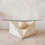 Дизайнерский журнальный стол в виде раковины с жемчужиной под прозрачной столешницей Fahin варинант исполнения - 2 | Loft Concept в Самаре