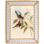 Постер с изображением птиц и цветов в зеркальной раме Blooming Birds Poster варинант исполнения - 3 | Loft Concept в Самаре